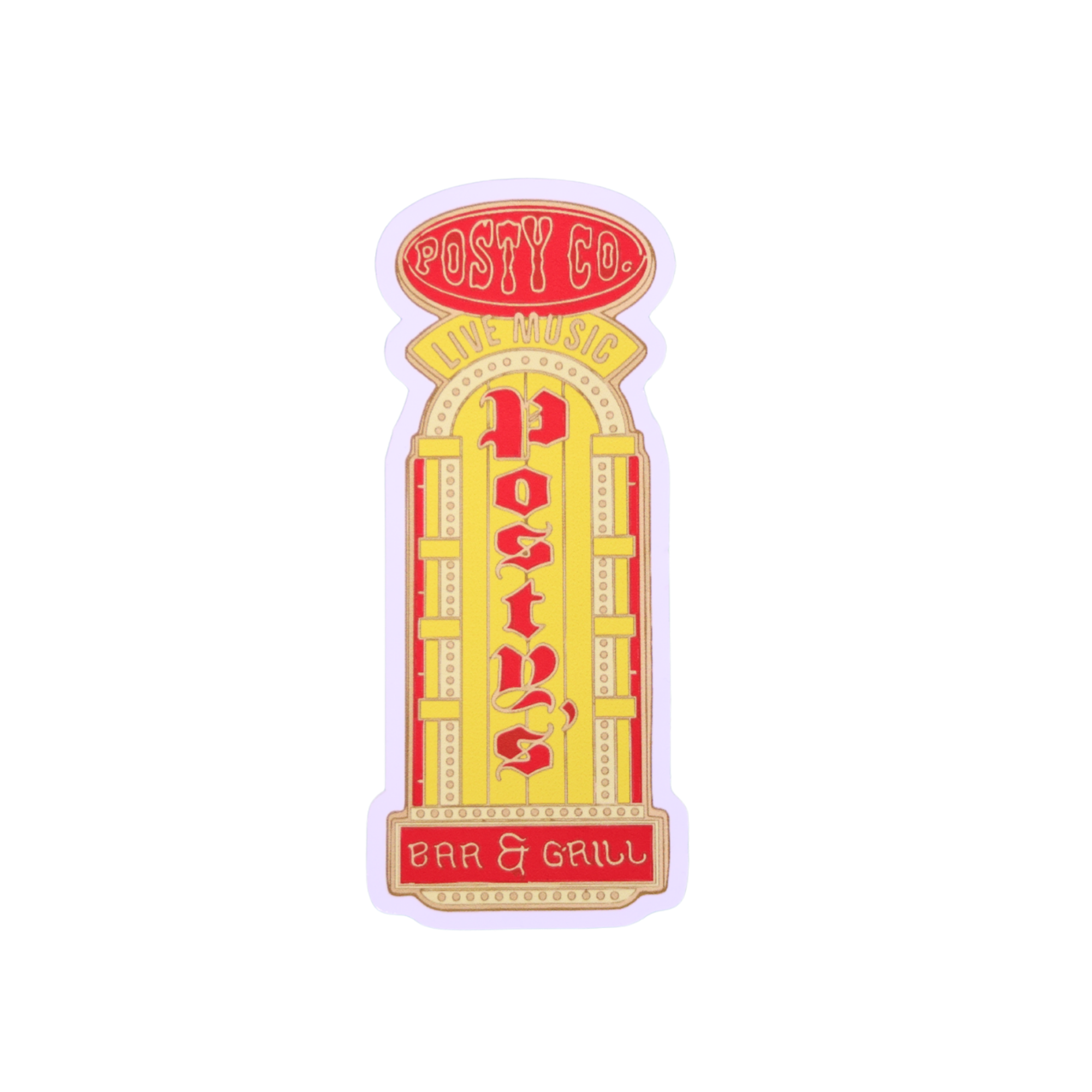 Posty's Bar Sign Sticker