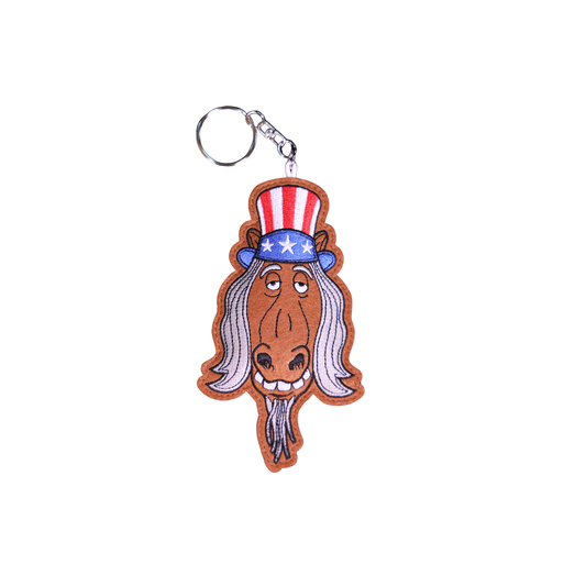Posty's 4th of July Horse Felt Keychain